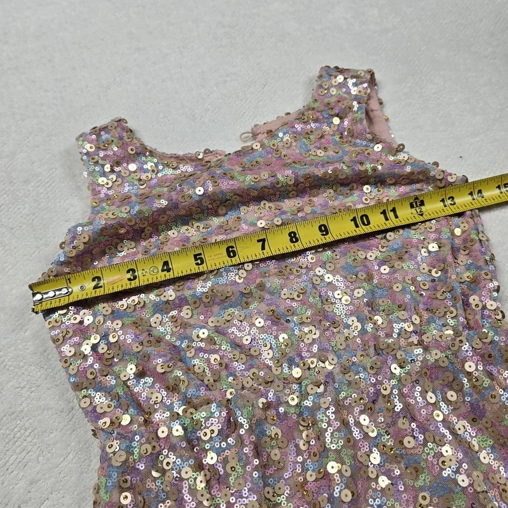 Peek Girls Sequin Dress Size M 8 Pastel Multicolor‎ Sparkly Party Holiday...